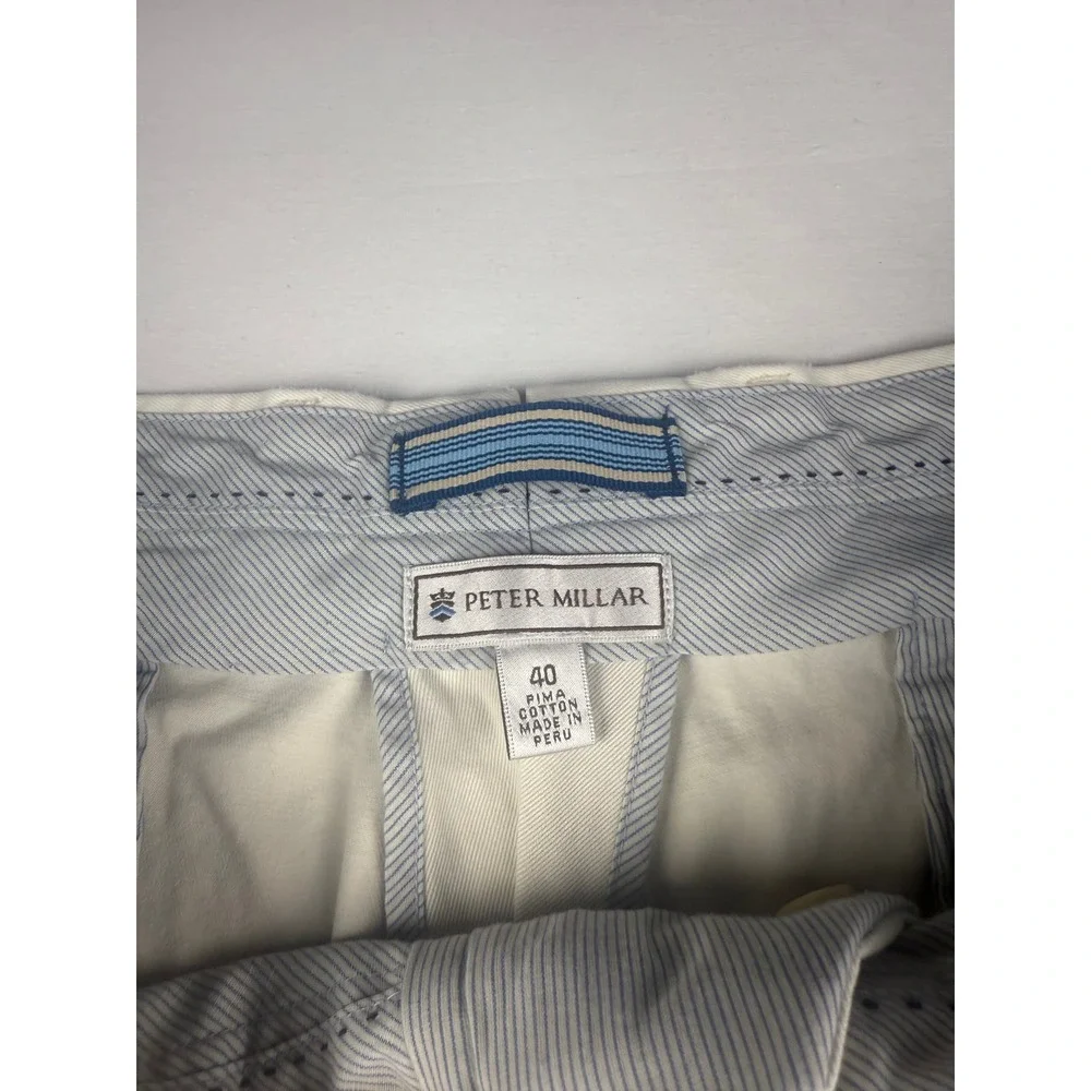 Peter Millar Chino Shorts 40 Beige Pima Cotton Flat Front Golf Casual